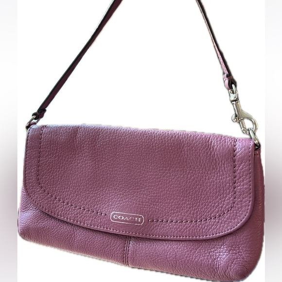 Coach Purple Pebbled Leather Clutch - Picture 3 of 15